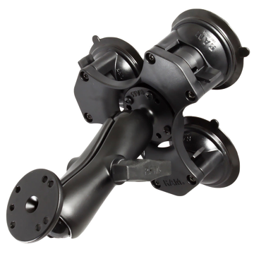 RAM Twist-Lock Triple Suction Cup Mount with Round Plate / RAP-365-101U
